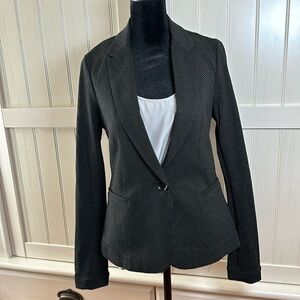 Olivia Moon Dark Gray with White Polka-Dot Blazer Women's Size Extra‎ Small